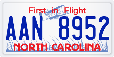 NC license plate AAN8952