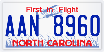 NC license plate AAN8960