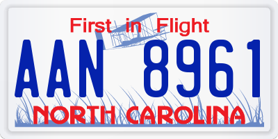 NC license plate AAN8961