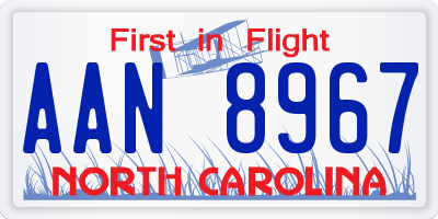 NC license plate AAN8967