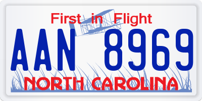 NC license plate AAN8969