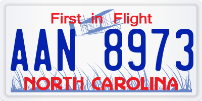 NC license plate AAN8973