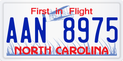 NC license plate AAN8975