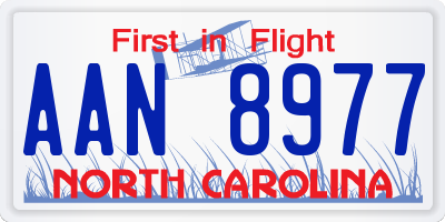 NC license plate AAN8977