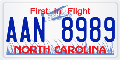 NC license plate AAN8989