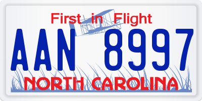 NC license plate AAN8997