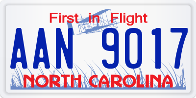 NC license plate AAN9017