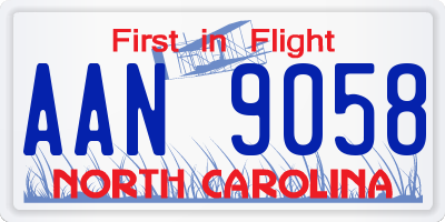 NC license plate AAN9058