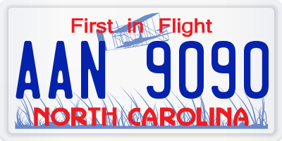 NC license plate AAN9090