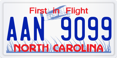 NC license plate AAN9099