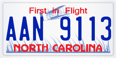 NC license plate AAN9113