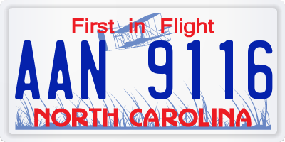 NC license plate AAN9116