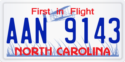 NC license plate AAN9143