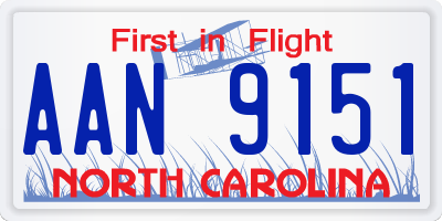 NC license plate AAN9151