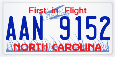 NC license plate AAN9152
