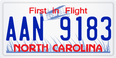 NC license plate AAN9183