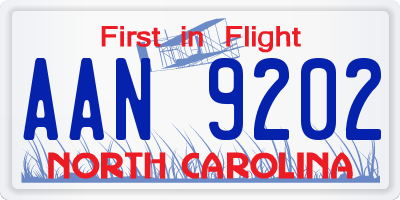 NC license plate AAN9202