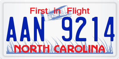 NC license plate AAN9214