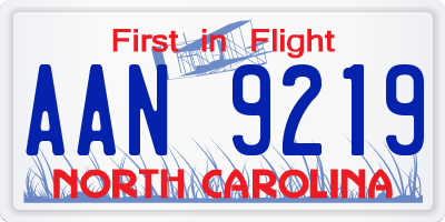 NC license plate AAN9219