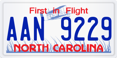 NC license plate AAN9229