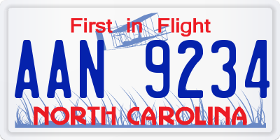 NC license plate AAN9234