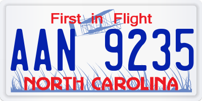 NC license plate AAN9235