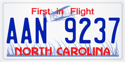 NC license plate AAN9237