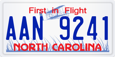 NC license plate AAN9241
