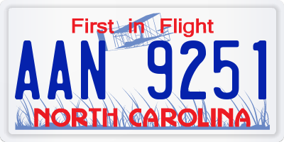 NC license plate AAN9251