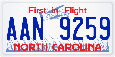 NC license plate AAN9259