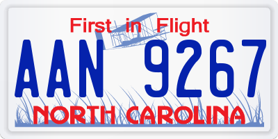 NC license plate AAN9267