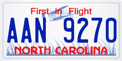 NC license plate AAN9270