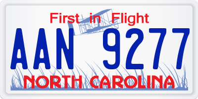 NC license plate AAN9277