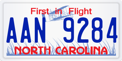 NC license plate AAN9284