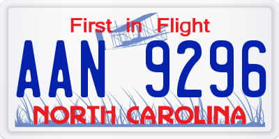 NC license plate AAN9296