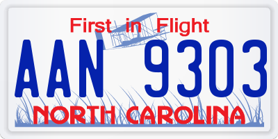 NC license plate AAN9303