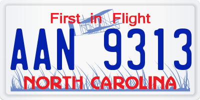 NC license plate AAN9313