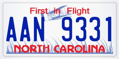 NC license plate AAN9331