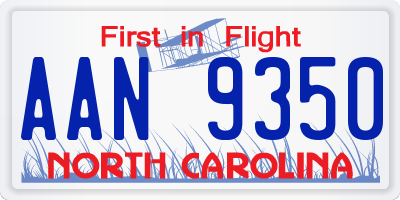 NC license plate AAN9350