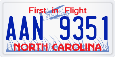 NC license plate AAN9351
