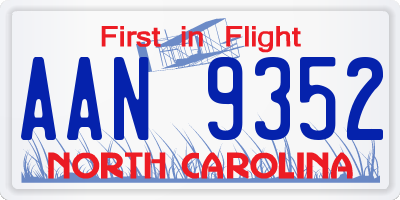 NC license plate AAN9352