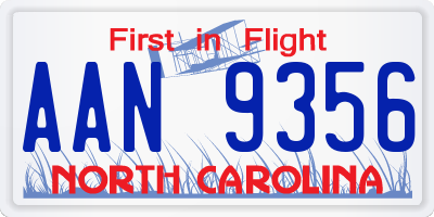 NC license plate AAN9356