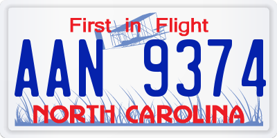 NC license plate AAN9374