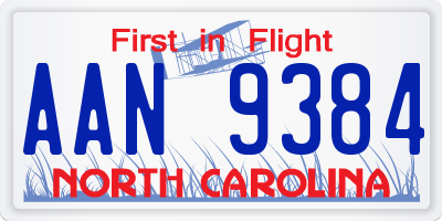 NC license plate AAN9384