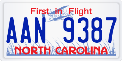NC license plate AAN9387