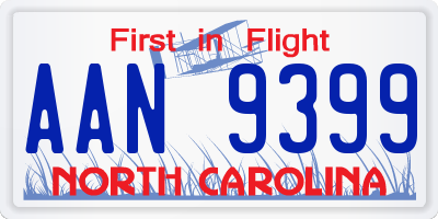 NC license plate AAN9399