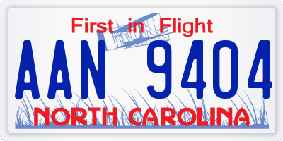 NC license plate AAN9404