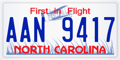 NC license plate AAN9417