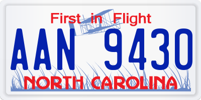 NC license plate AAN9430