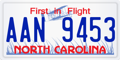 NC license plate AAN9453